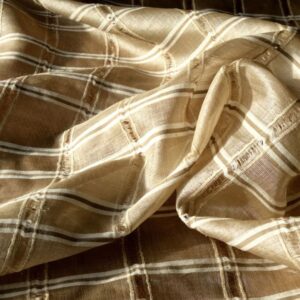 JB 759 Cream / Light Brown Grid Silk Tussah