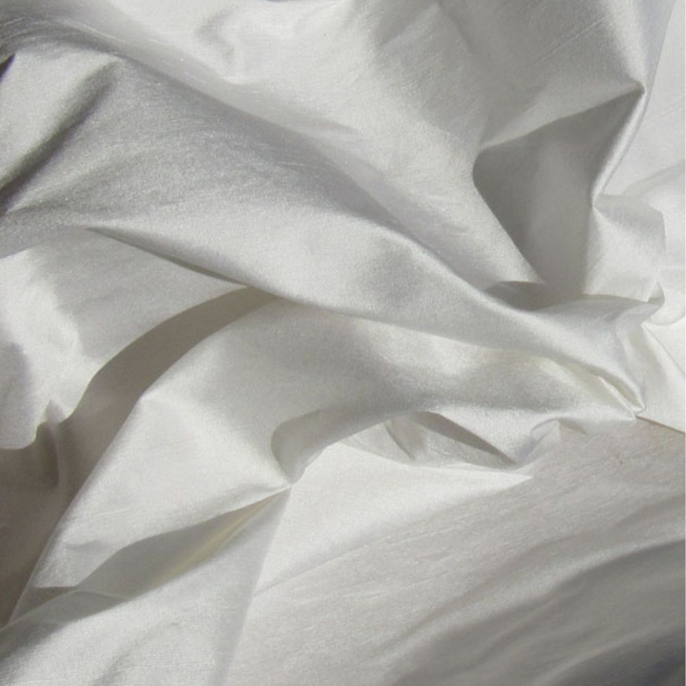White Handwoven Indian Silk Dupion