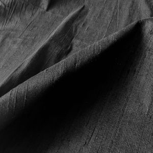 Black Hand Woven Silk Dupion