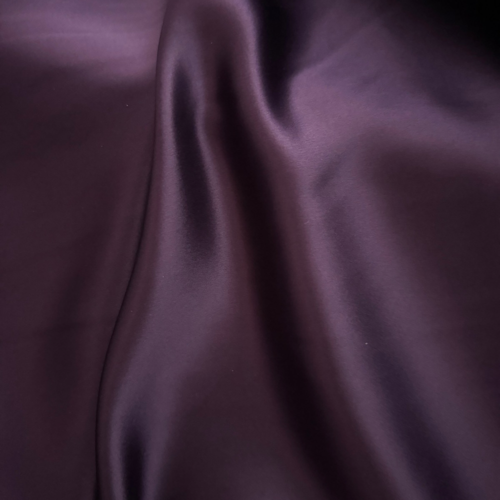 Smoked Aubergine Mulberry Silk Satin